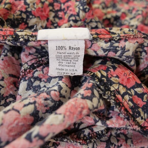 Vintage Retro 1990s Cottage Core Dress Ladies XS S 100% Rayon - Picture 9 of 9